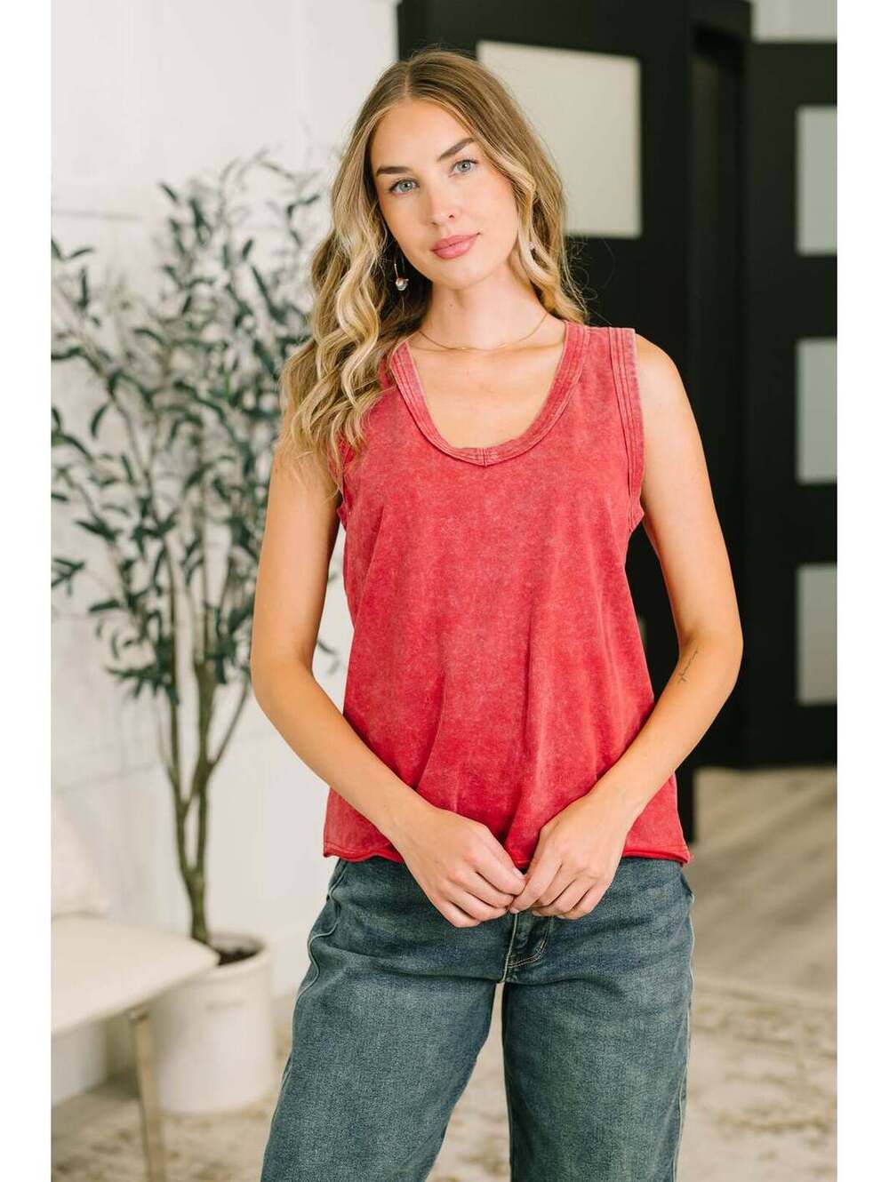 Get it Right V-Neck Mineral Wash Tank